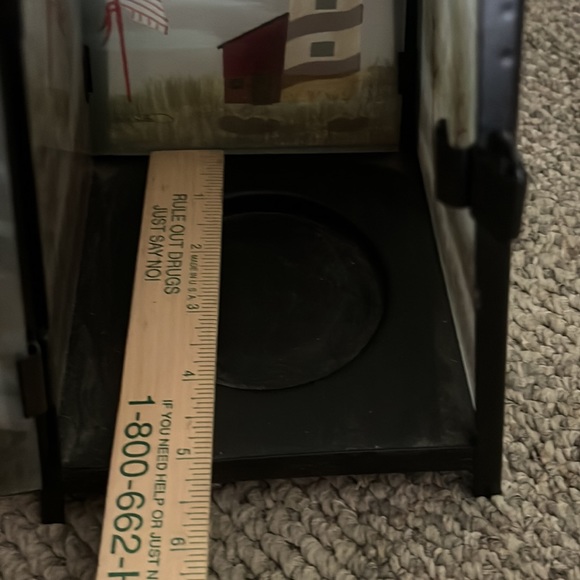 Artisan Hand painted glass and metal lighthouse candle holder lantern decor - Picture 14 of 14